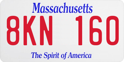 MA license plate 8KN160