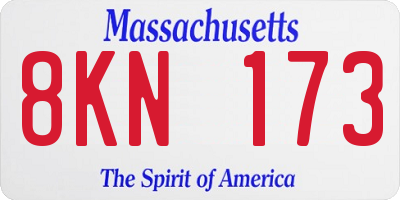 MA license plate 8KN173