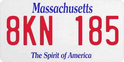MA license plate 8KN185