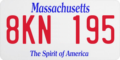 MA license plate 8KN195