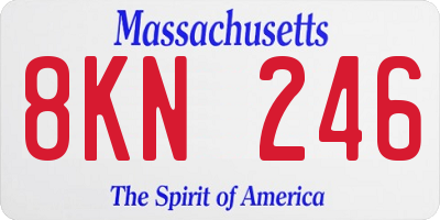 MA license plate 8KN246