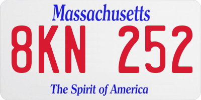 MA license plate 8KN252