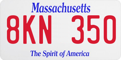 MA license plate 8KN350