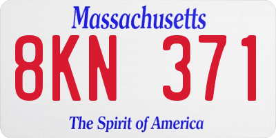 MA license plate 8KN371