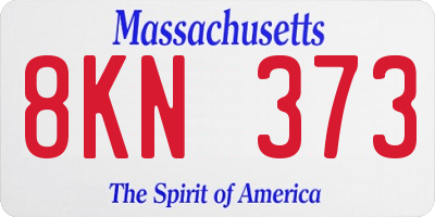 MA license plate 8KN373