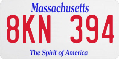 MA license plate 8KN394