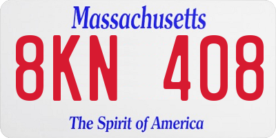 MA license plate 8KN408