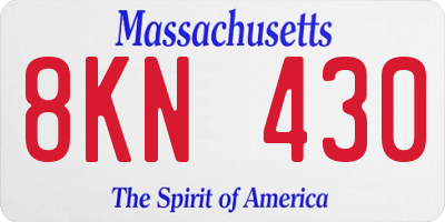 MA license plate 8KN430