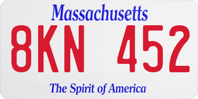 MA license plate 8KN452