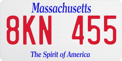 MA license plate 8KN455
