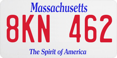 MA license plate 8KN462