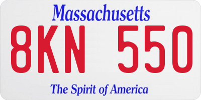 MA license plate 8KN550