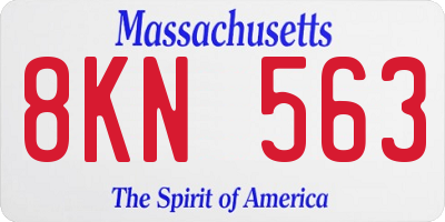 MA license plate 8KN563