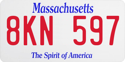 MA license plate 8KN597