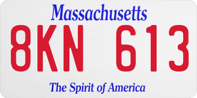 MA license plate 8KN613