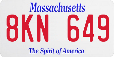 MA license plate 8KN649
