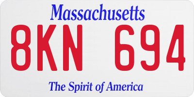 MA license plate 8KN694