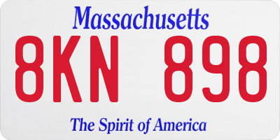 MA license plate 8KN898