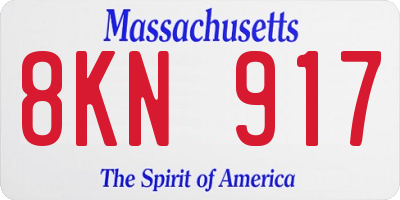 MA license plate 8KN917