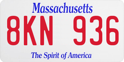 MA license plate 8KN936