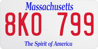 MA license plate 8KO799