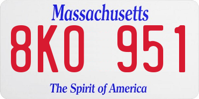 MA license plate 8KO951