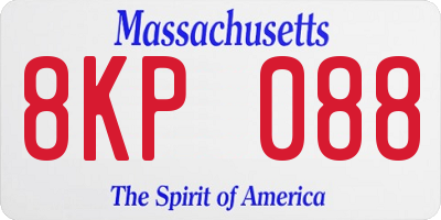 MA license plate 8KP088