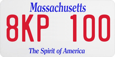 MA license plate 8KP100