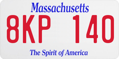 MA license plate 8KP140