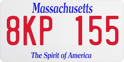 MA license plate 8KP155