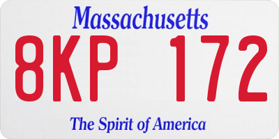MA license plate 8KP172