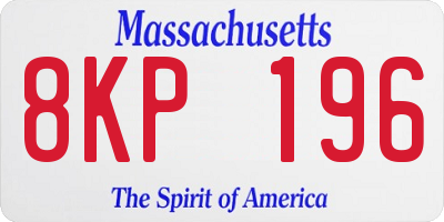 MA license plate 8KP196