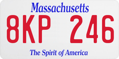 MA license plate 8KP246