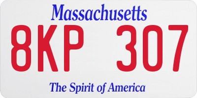 MA license plate 8KP307