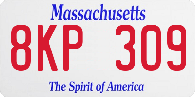 MA license plate 8KP309