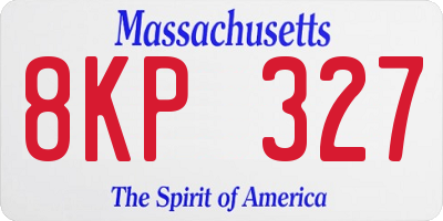 MA license plate 8KP327
