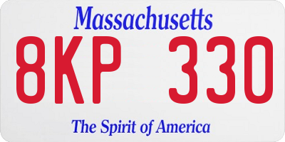 MA license plate 8KP330