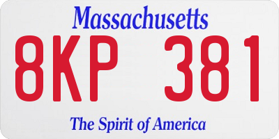 MA license plate 8KP381