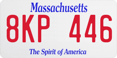 MA license plate 8KP446