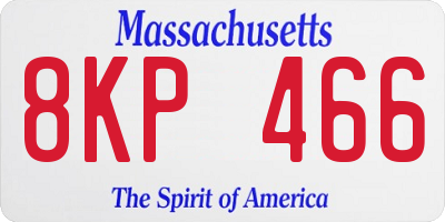 MA license plate 8KP466