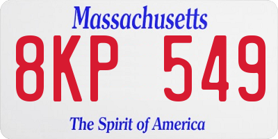 MA license plate 8KP549