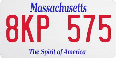 MA license plate 8KP575