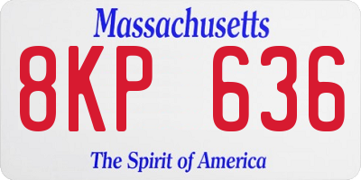 MA license plate 8KP636