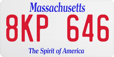 MA license plate 8KP646