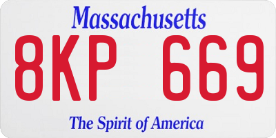 MA license plate 8KP669