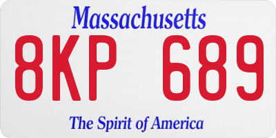 MA license plate 8KP689