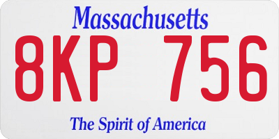 MA license plate 8KP756