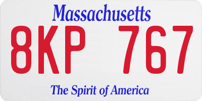 MA license plate 8KP767