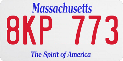 MA license plate 8KP773