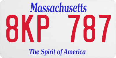MA license plate 8KP787